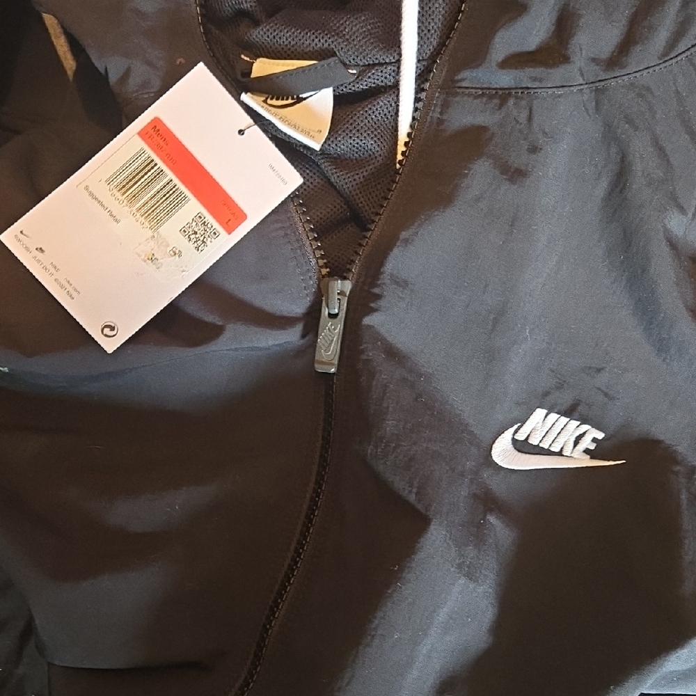 Nike Black Jacket with White Swoosh